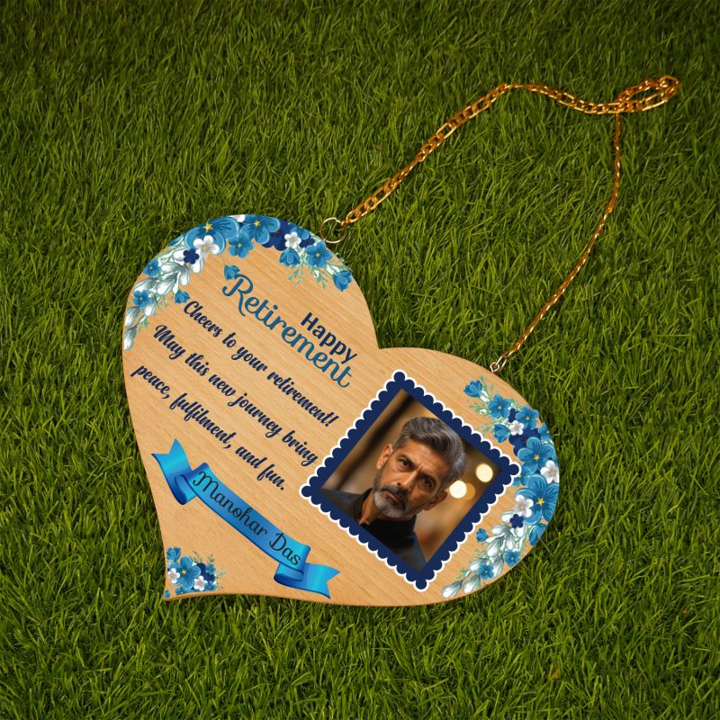 Personalized Happy Retirement Heart-Shaped Wooden Hanging Plaque  New Journey & Retirement Gift For Men & Women  Home Decor Keepsake